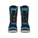 Blue Sagittarius Zodiac Sign Print Winter Boots
