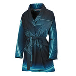 Blue Sagittarius Zodiac Sign Print Women's Bathrobe