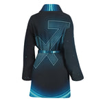 Blue Sagittarius Zodiac Sign Print Women's Bathrobe