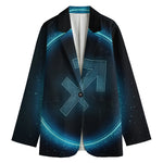 Blue Sagittarius Zodiac Sign Print Women's Blazer