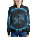 Blue Sagittarius Zodiac Sign Print Women's Bomber Jacket
