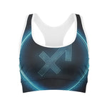 Blue Sagittarius Zodiac Sign Print Women's Sports Bra