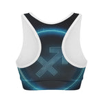 Blue Sagittarius Zodiac Sign Print Women's Sports Bra