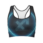 Blue Sagittarius Zodiac Sign Print Women's Sports Bra