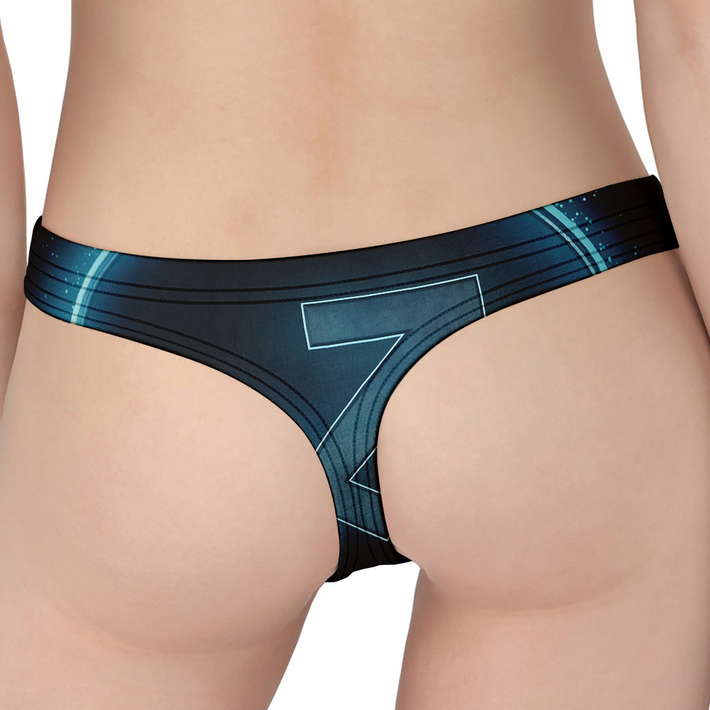 Blue Sagittarius Zodiac Sign Print Women's Thong