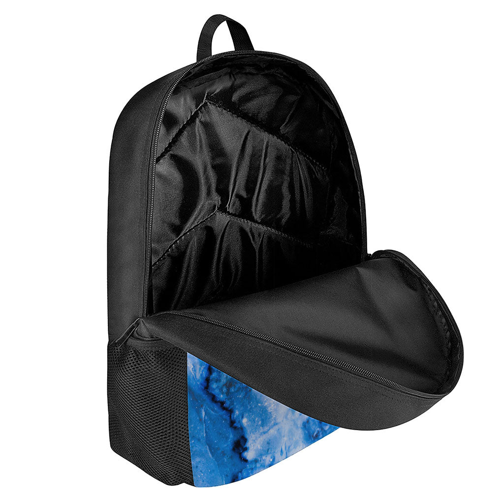 Blue Sapphire Marble Print 17 Inch Backpack