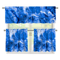 Blue Sapphire Marble Print 3 Piece Kitchen Curtains