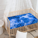 Blue Sapphire Marble Print Baby Crib Sheet