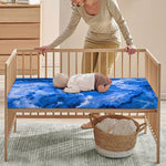 Blue Sapphire Marble Print Baby Crib Sheet