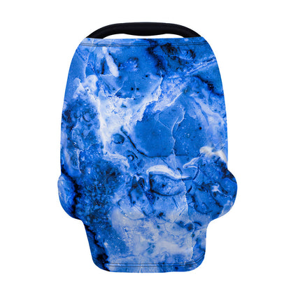 Blue Sapphire Marble Print Baby Seat Cover