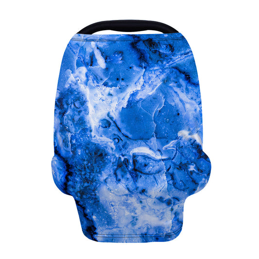 Blue Sapphire Marble Print Baby Seat Cover