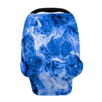 Blue Sapphire Marble Print Baby Seat Cover