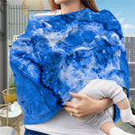 Blue Sapphire Marble Print Baby Seat Cover