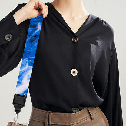 Blue Sapphire Marble Print Bag Strap