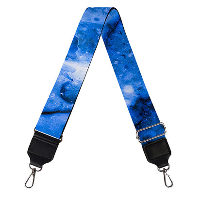 Blue Sapphire Marble Print Bag Strap