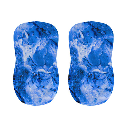 Blue Sapphire Marble Print Bar Stool Covers