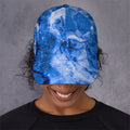 Blue Sapphire Marble Print Baseball Cap