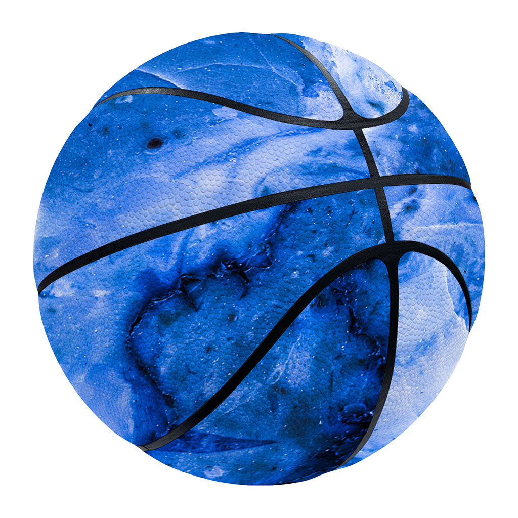 Blue Sapphire Marble Print Basketball