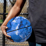Blue Sapphire Marble Print Basketball