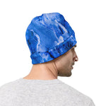 Blue Sapphire Marble Print Beanie