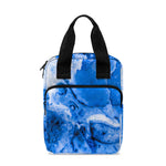 Blue Sapphire Marble Print Bible Tote Bag