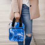 Blue Sapphire Marble Print Bible Tote Bag