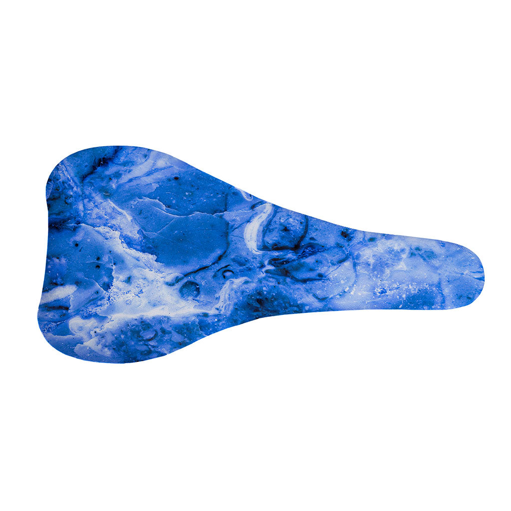 Blue Sapphire Marble Print Bicycle Seat Cover