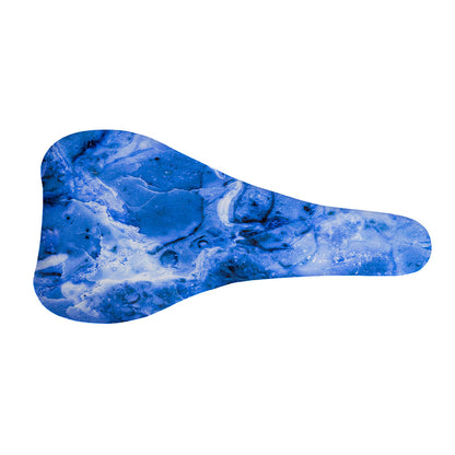 Blue Sapphire Marble Print Bicycle Seat Cover
