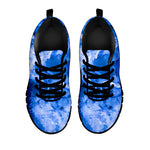Blue Sapphire Marble Print Black Running Shoes