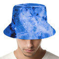 Blue Sapphire Marble Print Bucket Hat