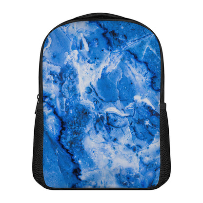 Blue Sapphire Marble Print Casual Backpack