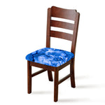 Blue Sapphire Marble Print Chair Cushion Cover