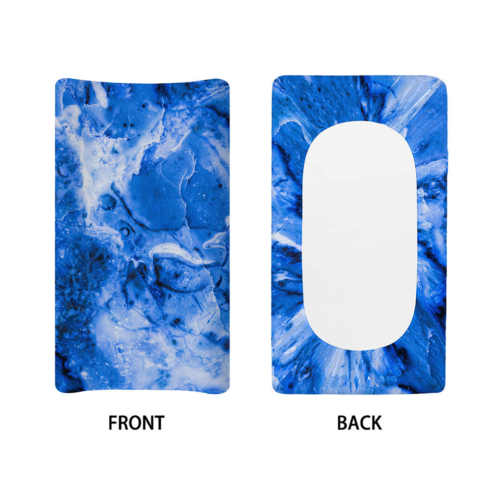 Blue Sapphire Marble Print Changing Pad Cover