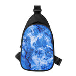 Blue Sapphire Marble Print Chest Bag