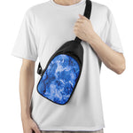 Blue Sapphire Marble Print Chest Bag