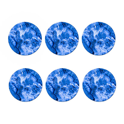 Blue Sapphire Marble Print Coaster Set