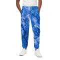 Blue Sapphire Marble Print Cotton Sweatpants