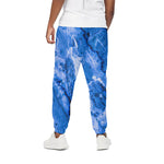 Blue Sapphire Marble Print Cotton Pants