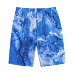 Blue Sapphire Marble Print Cotton Shorts