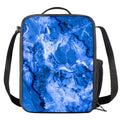 Blue Sapphire Marble Print Crossbody Lunch Bag