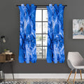Blue Sapphire Marble Print Grommet Curtain Panels