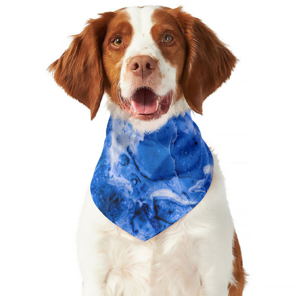Blue Sapphire Marble Print Dog Bandana