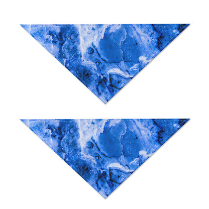 Blue Sapphire Marble Print Dog Bandana