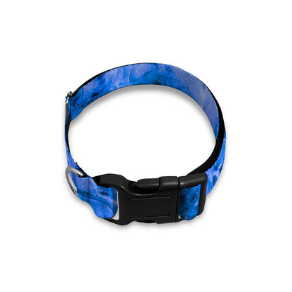 Blue Sapphire Marble Print Dog Collar