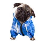 Blue Sapphire Marble Print Dog Zip Up Hoodie