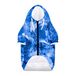 Blue Sapphire Marble Print Dog Zip Up Hoodie