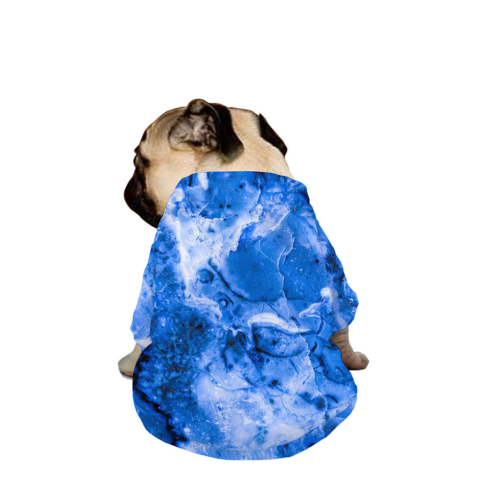 Blue Sapphire Marble Print Dog Zip Up Jacket