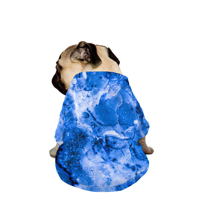 Blue Sapphire Marble Print Dog Zip Up Jacket