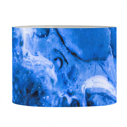 Blue Sapphire Marble Print Drum Lamp Shade