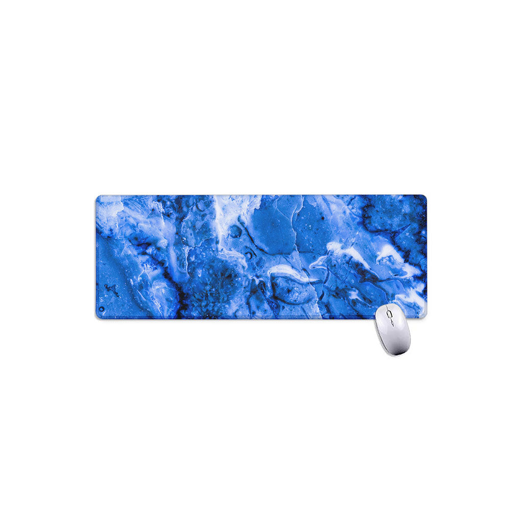 Blue Sapphire Marble Print Extended Mouse Pad